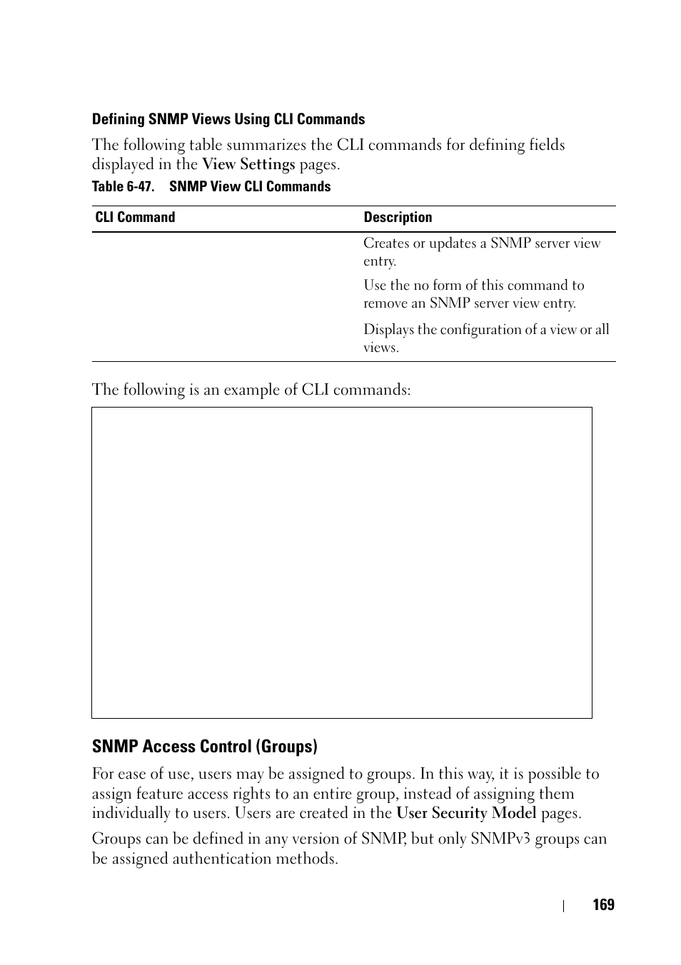 Snmp access control (groups) | Dell PowerEdge VRTX User Manual | Page 169 / 476