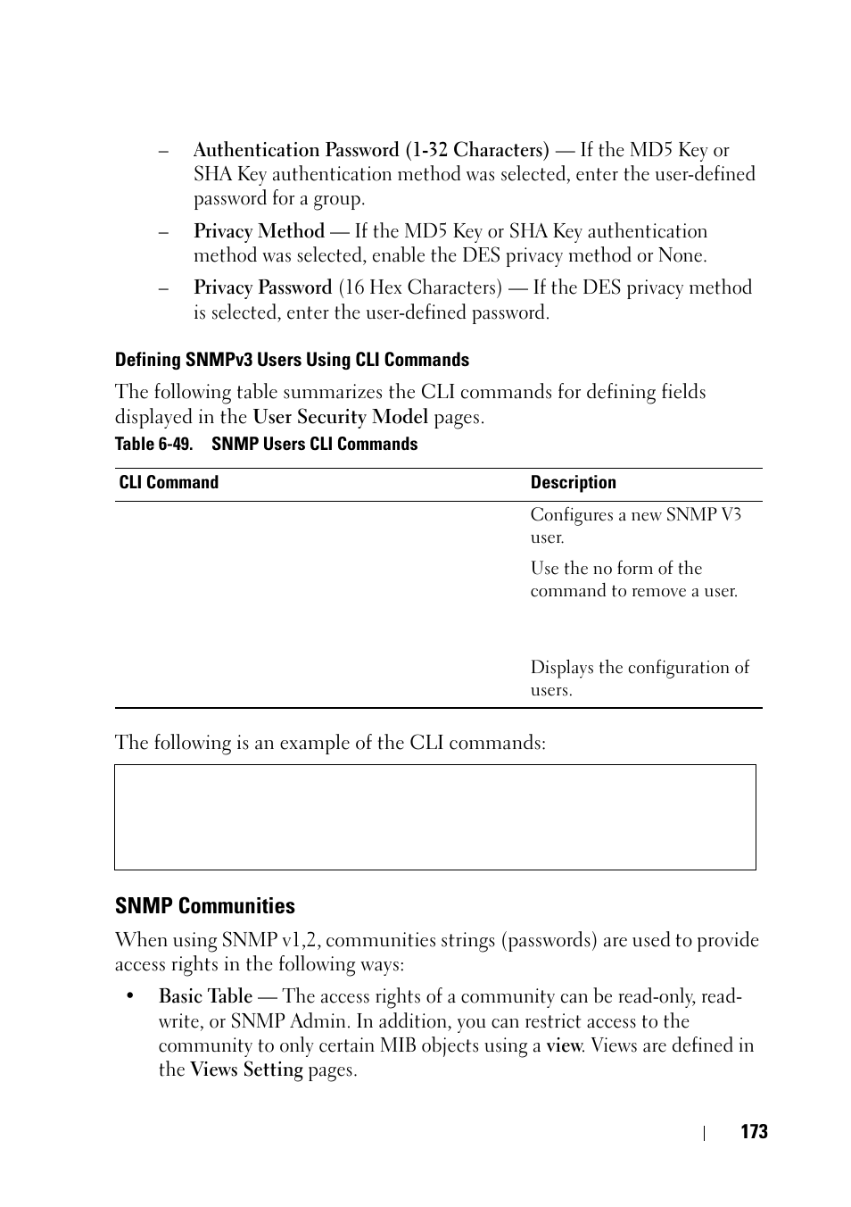 Snmp communities | Dell PowerEdge VRTX User Manual | Page 173 / 476