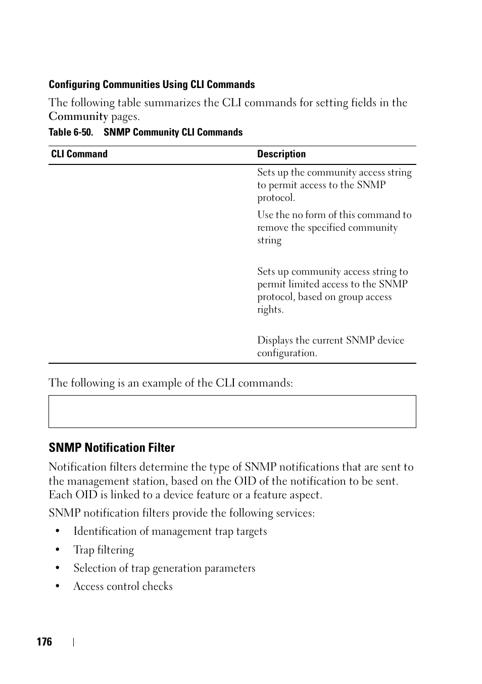 Snmp notification filter | Dell PowerEdge VRTX User Manual | Page 176 / 476