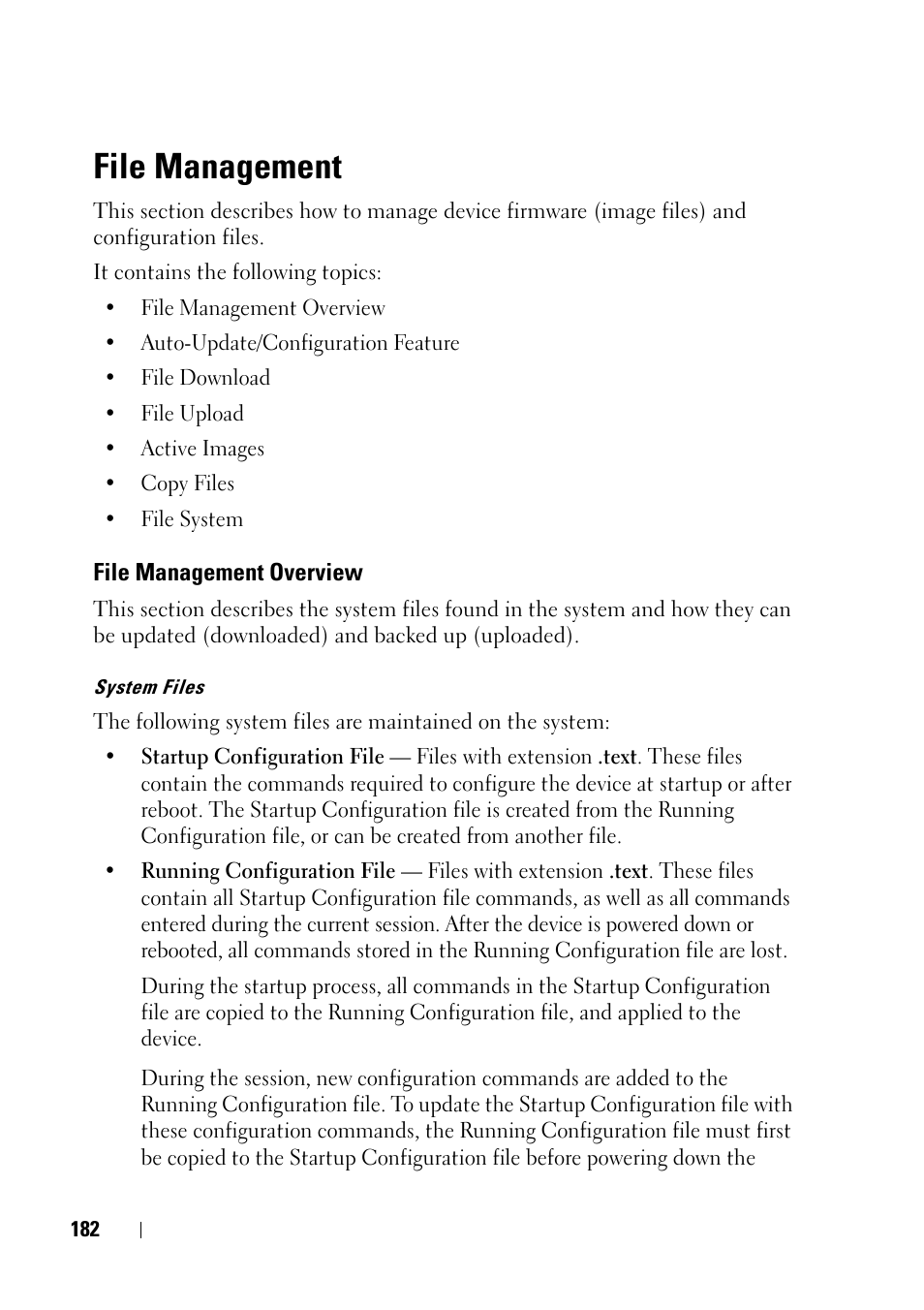 File management, File management overview | Dell PowerEdge VRTX User Manual | Page 182 / 476