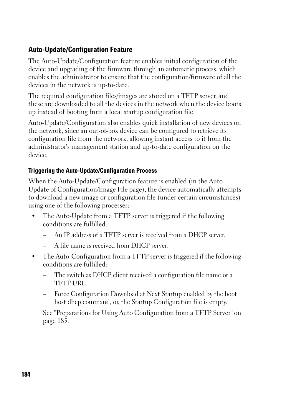 Auto-update/configuration feature | Dell PowerEdge VRTX User Manual | Page 184 / 476
