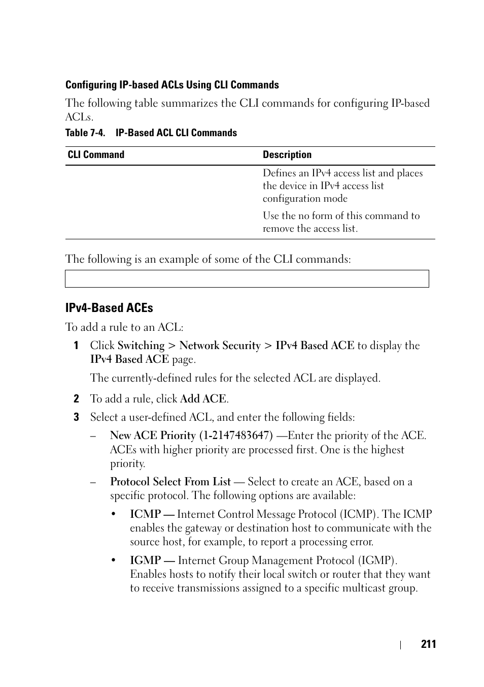 Ipv4-based aces | Dell PowerEdge VRTX User Manual | Page 211 / 476