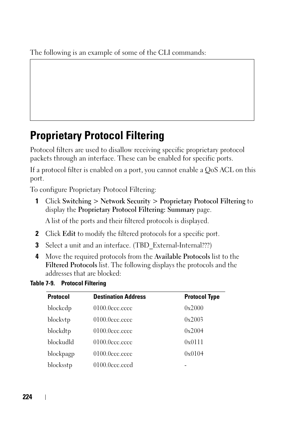 Proprietary protocol filtering | Dell PowerEdge VRTX User Manual | Page 224 / 476