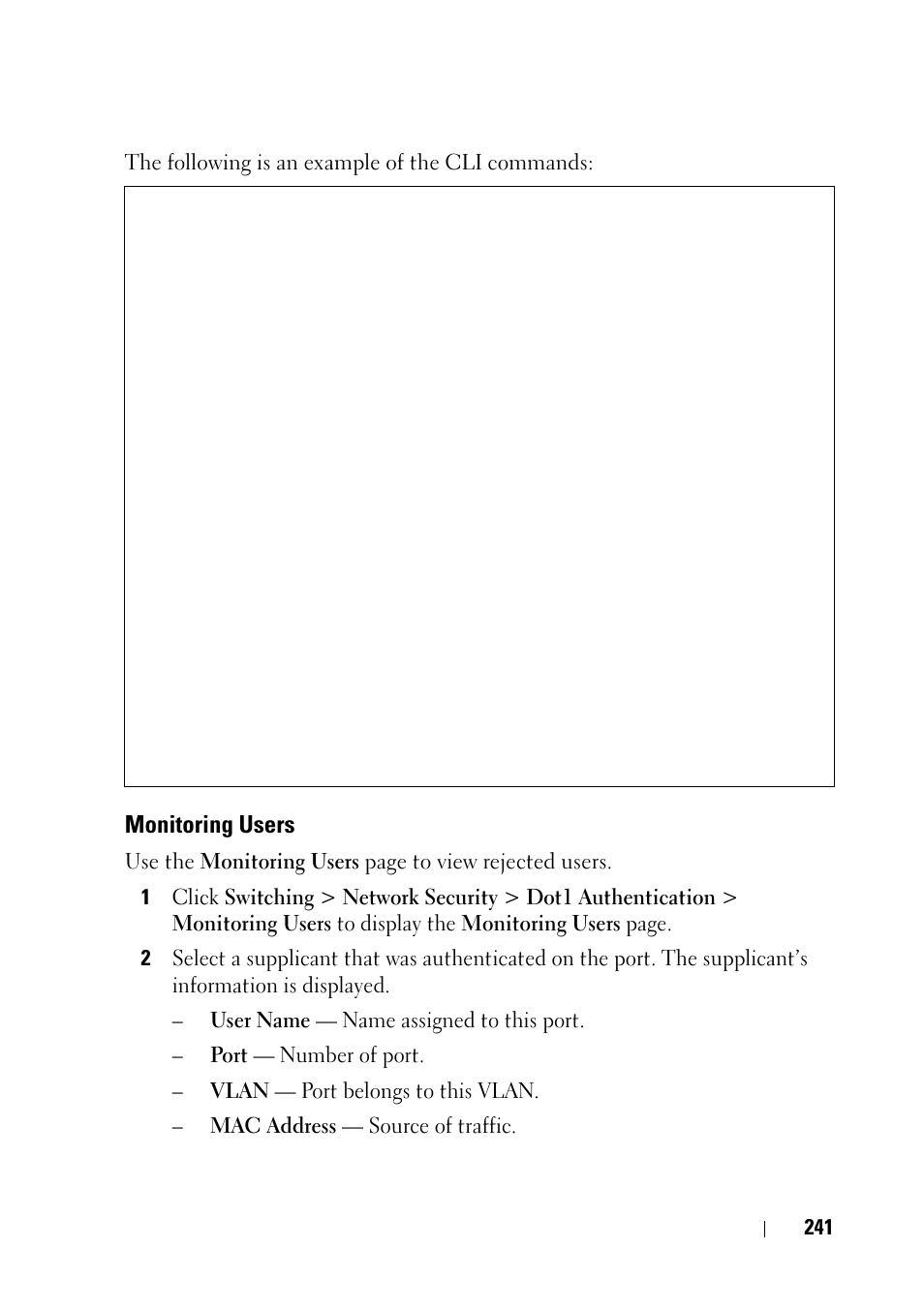Monitoring users | Dell PowerEdge VRTX User Manual | Page 241 / 476