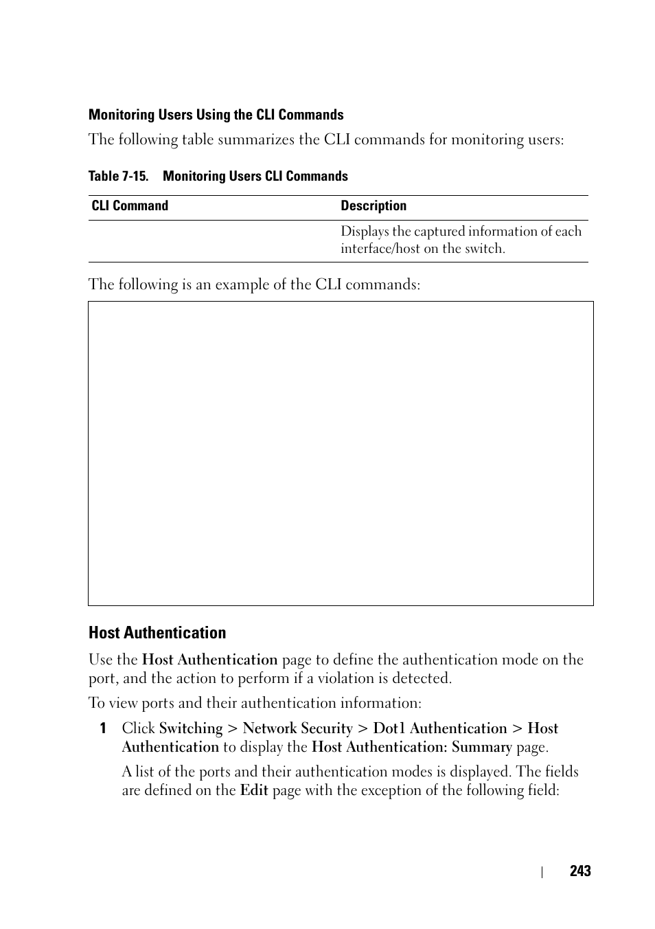Host authentication | Dell PowerEdge VRTX User Manual | Page 243 / 476