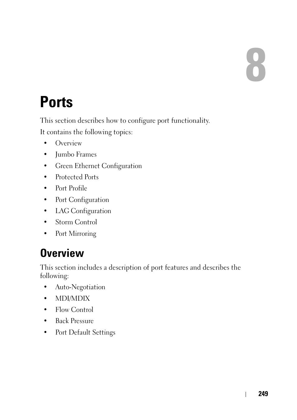 Ports, Overview | Dell PowerEdge VRTX User Manual | Page 249 / 476