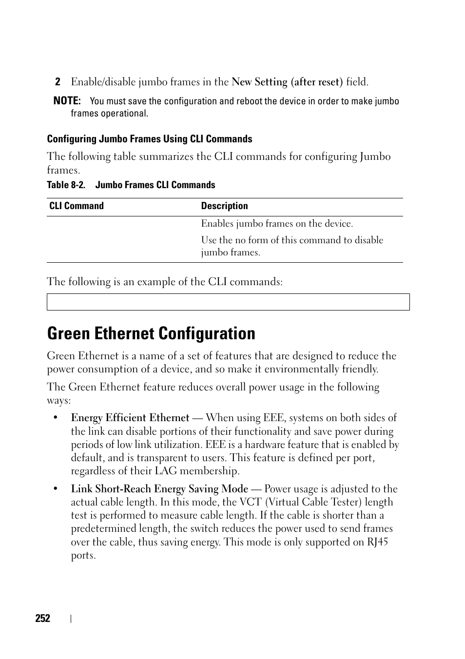 Green ethernet configuration | Dell PowerEdge VRTX User Manual | Page 252 / 476
