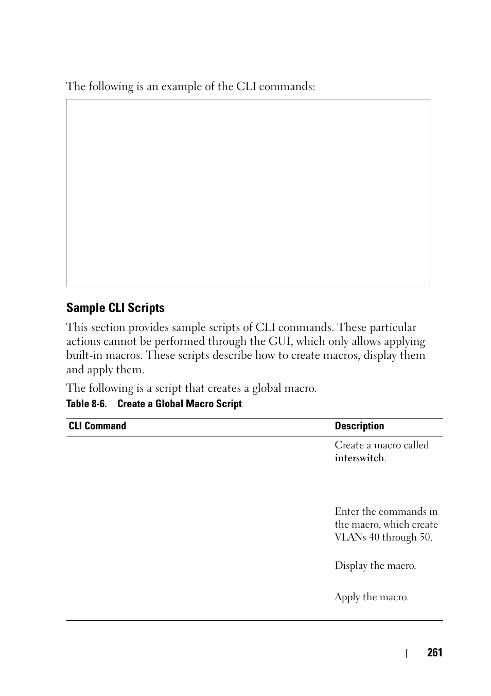 Sample cli scripts | Dell PowerEdge VRTX User Manual | Page 261 / 476