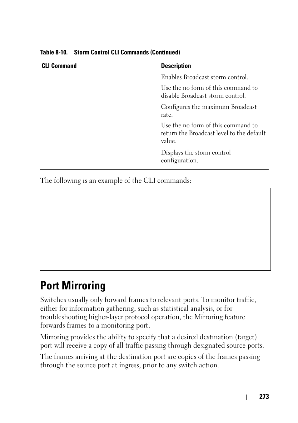 Port mirroring | Dell PowerEdge VRTX User Manual | Page 273 / 476