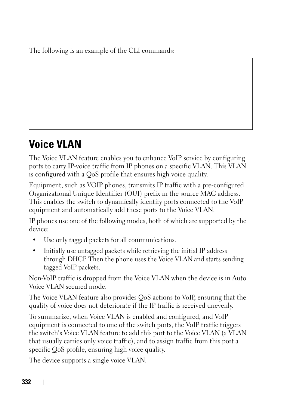 Voice vlan | Dell PowerEdge VRTX User Manual | Page 332 / 476