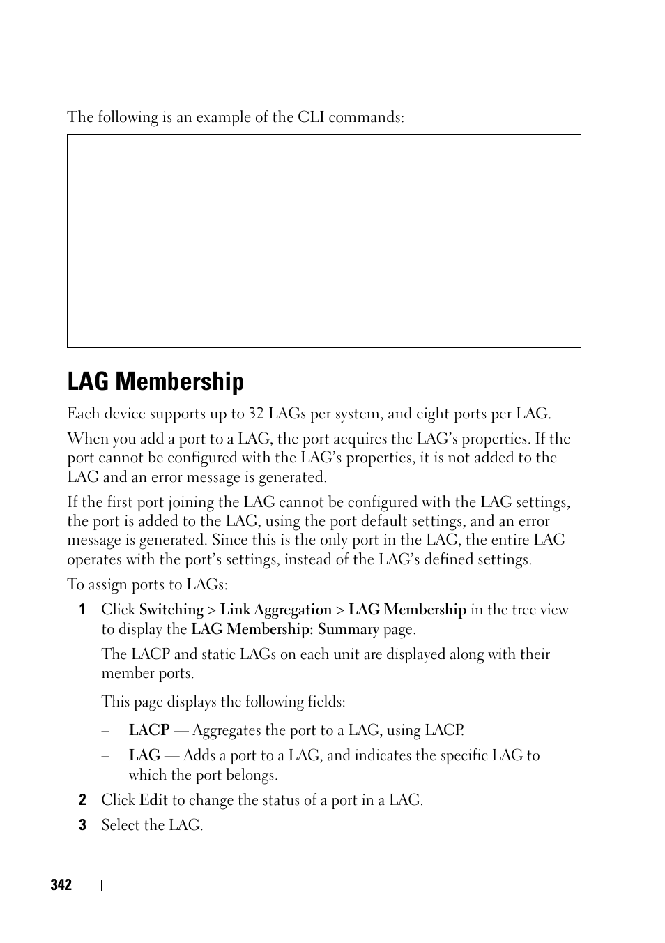 Lag membership | Dell PowerEdge VRTX User Manual | Page 342 / 476
