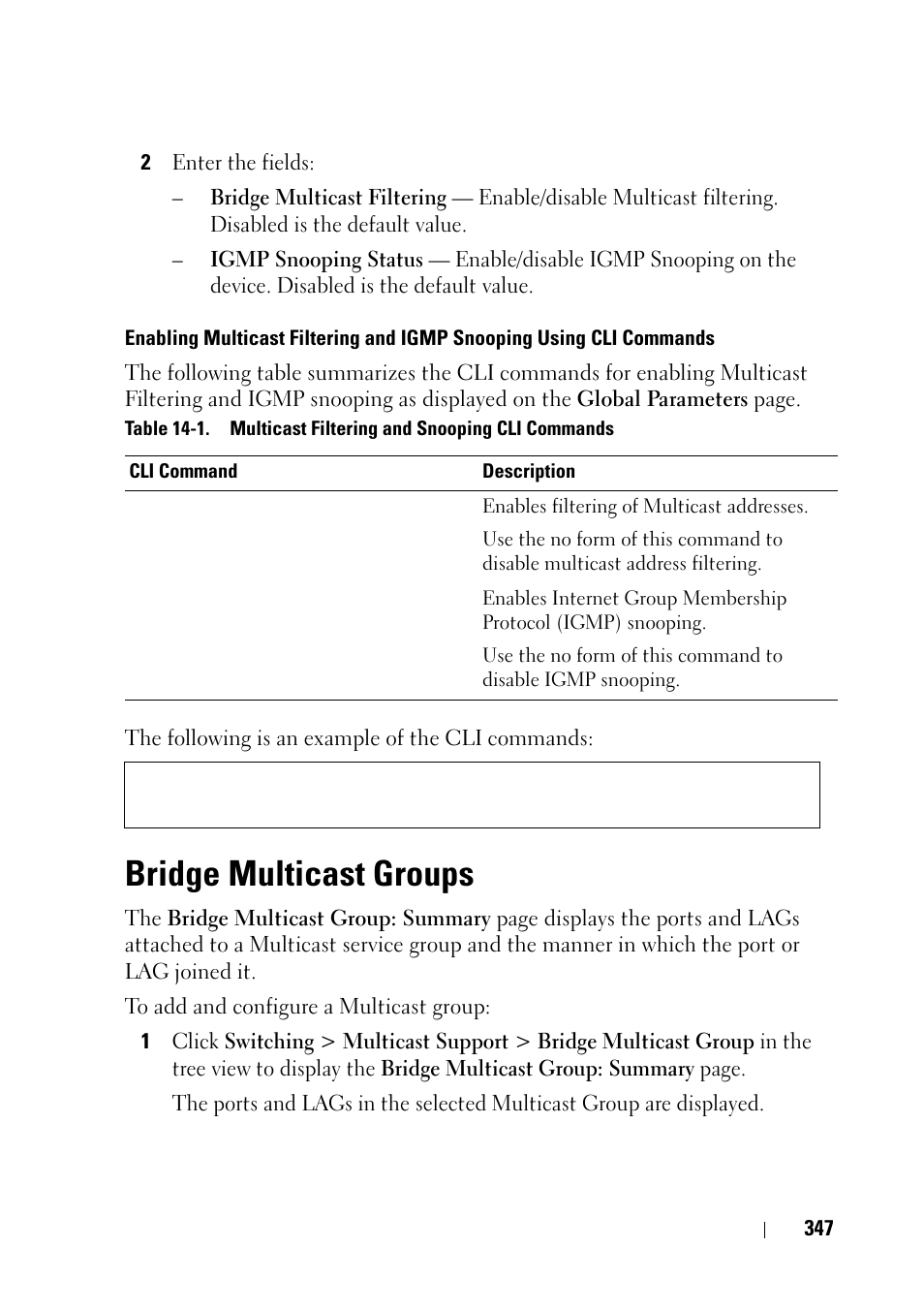 Bridge multicast groups | Dell PowerEdge VRTX User Manual | Page 347 / 476