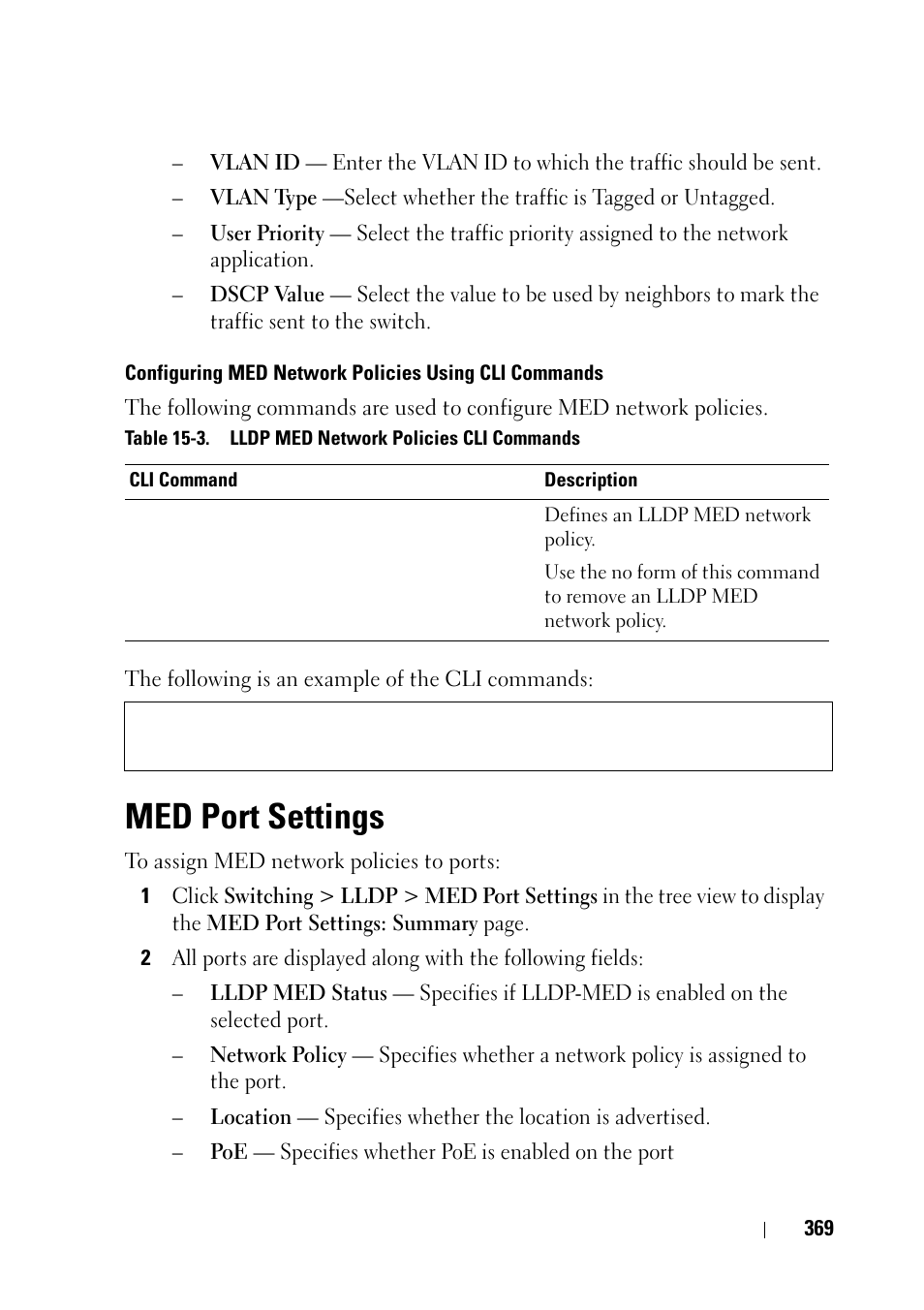 Med port settings | Dell PowerEdge VRTX User Manual | Page 369 / 476