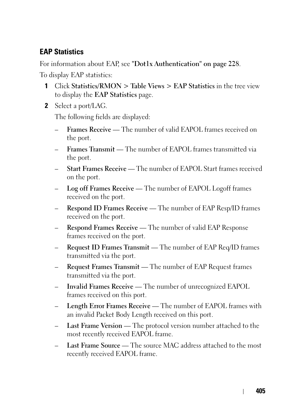 Eap statistics | Dell PowerEdge VRTX User Manual | Page 405 / 476