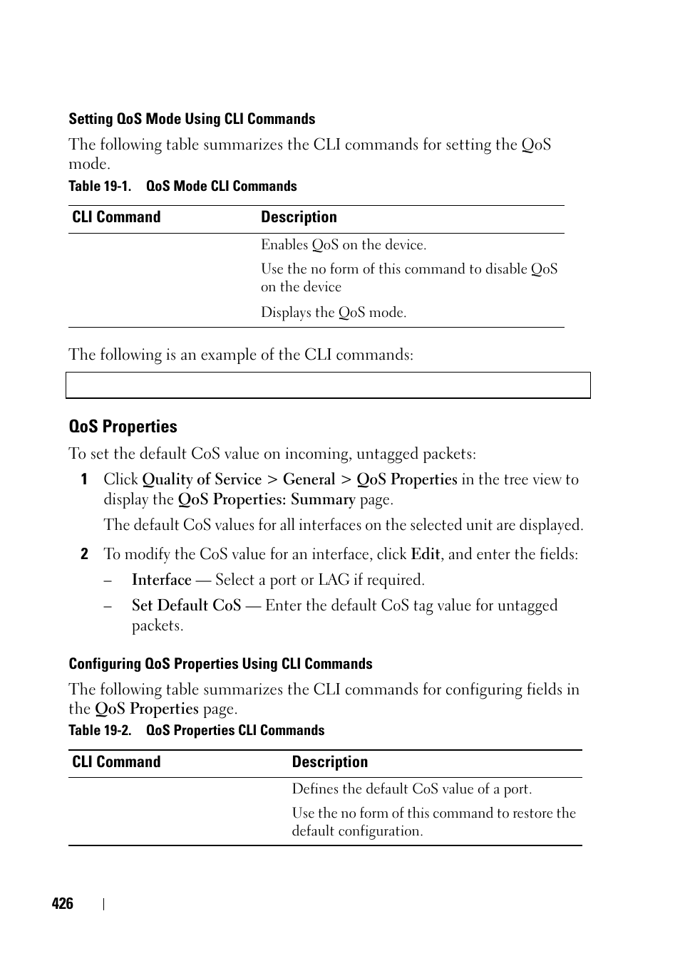 Qos properties | Dell PowerEdge VRTX User Manual | Page 426 / 476