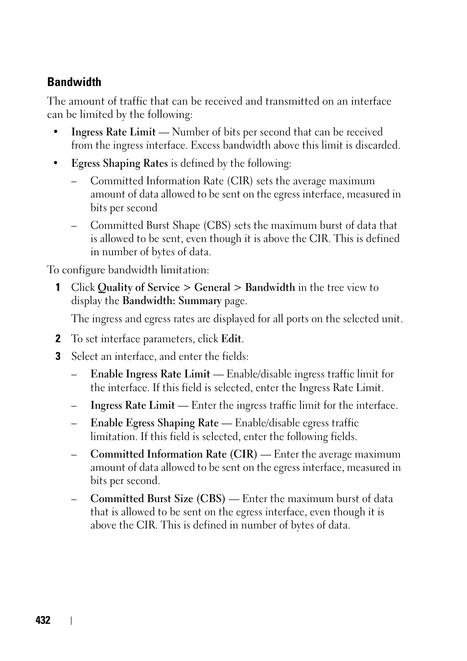Bandwidth | Dell PowerEdge VRTX User Manual | Page 432 / 476