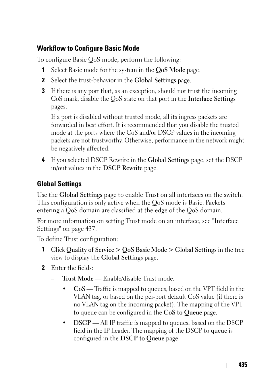 Workflow to configure basic mode, Global settings | Dell PowerEdge VRTX User Manual | Page 435 / 476