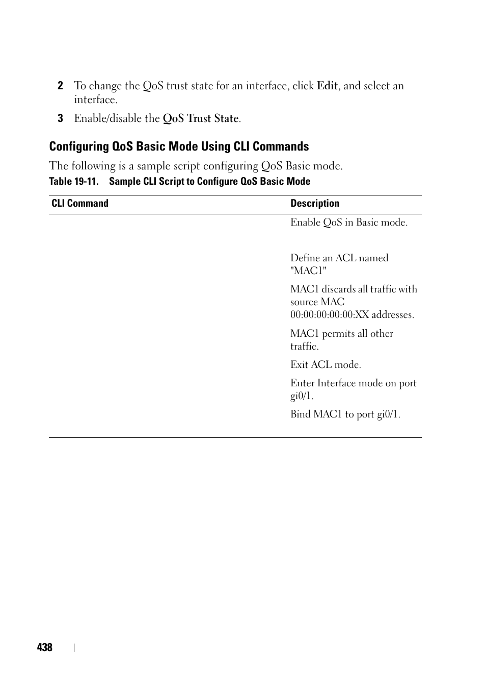 Configuring qos basic mode using cli commands | Dell PowerEdge VRTX User Manual | Page 438 / 476
