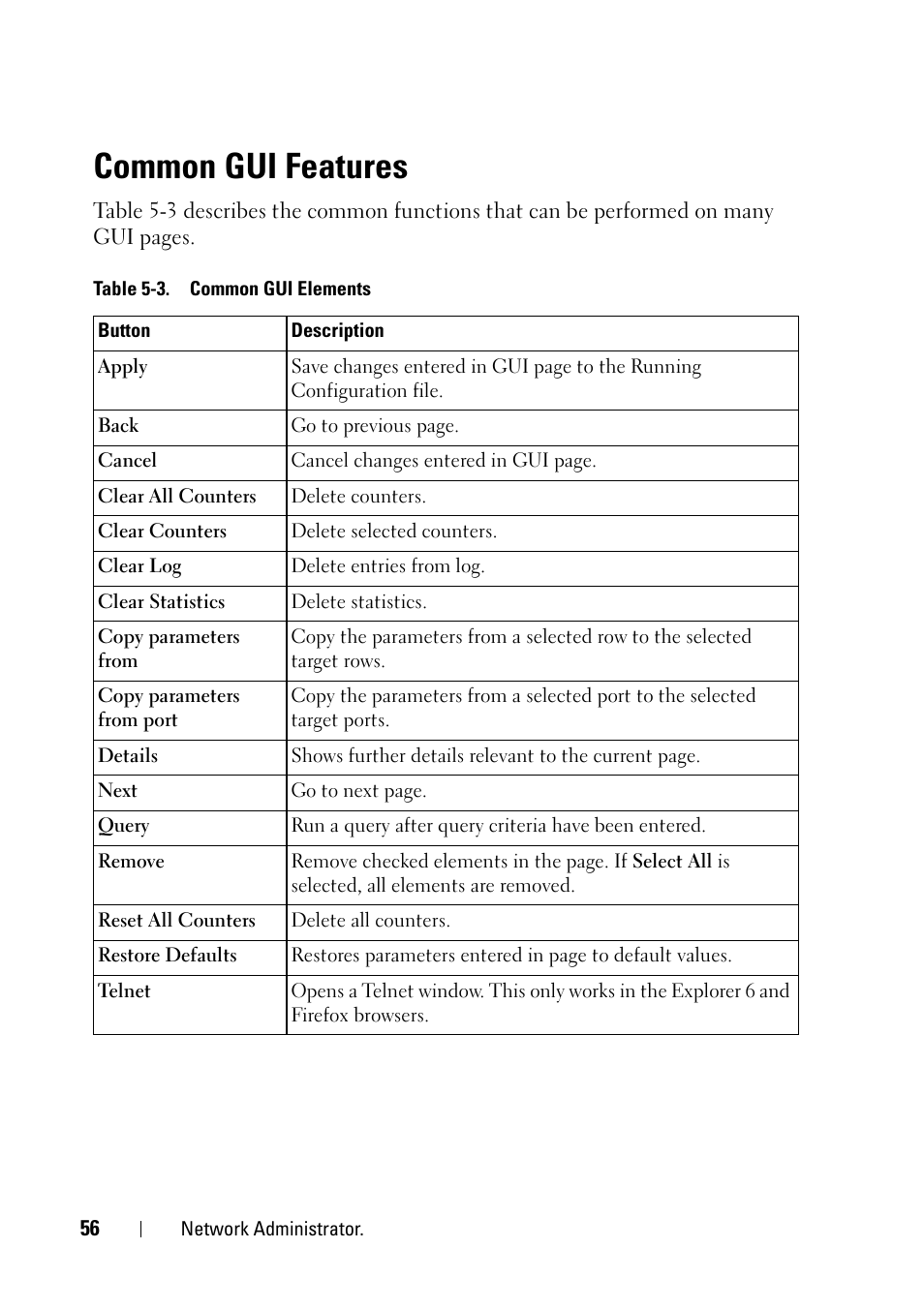 Common gui features | Dell PowerEdge VRTX User Manual | Page 56 / 476