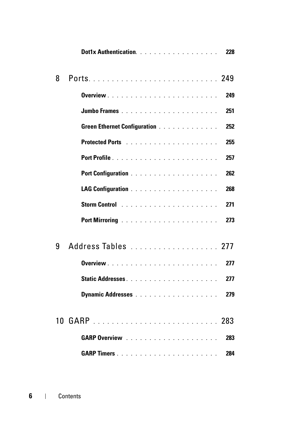 8 ports, 9 address tables, 10 garp | Dell PowerEdge VRTX User Manual | Page 6 / 476