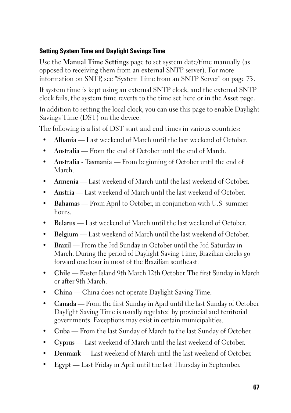 Setting system time and daylight savings time | Dell PowerEdge VRTX User Manual | Page 67 / 476