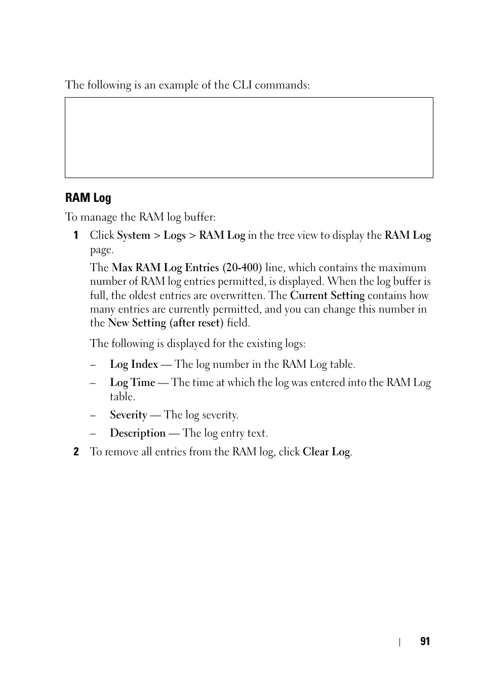 Ram log | Dell PowerEdge VRTX User Manual | Page 91 / 476