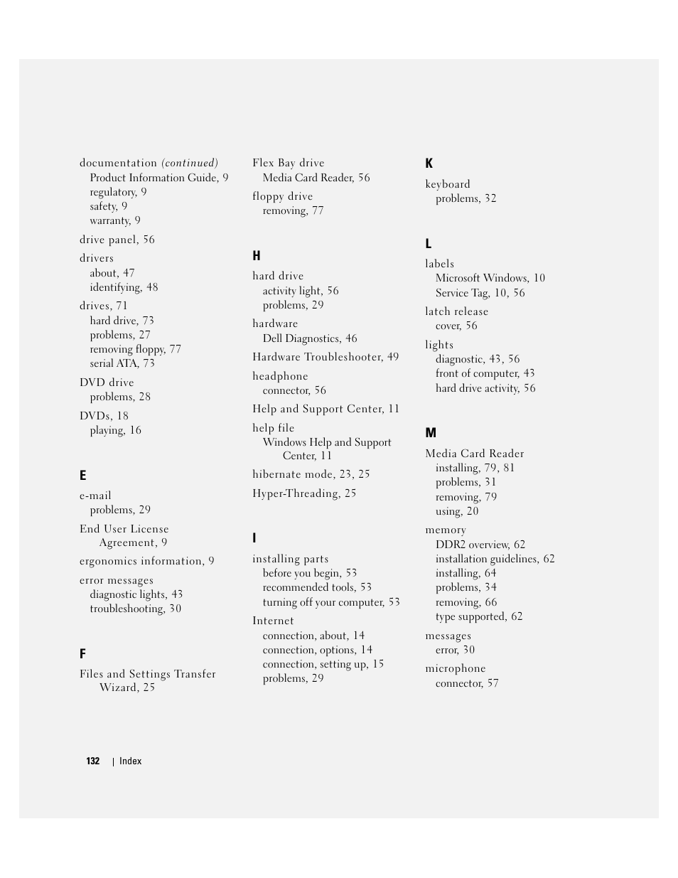Dell Dimension 3100C User Manual | Page 132 / 134