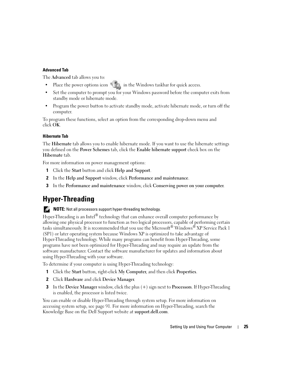 Hyper-threading | Dell Dimension 3100C User Manual | Page 25 / 134