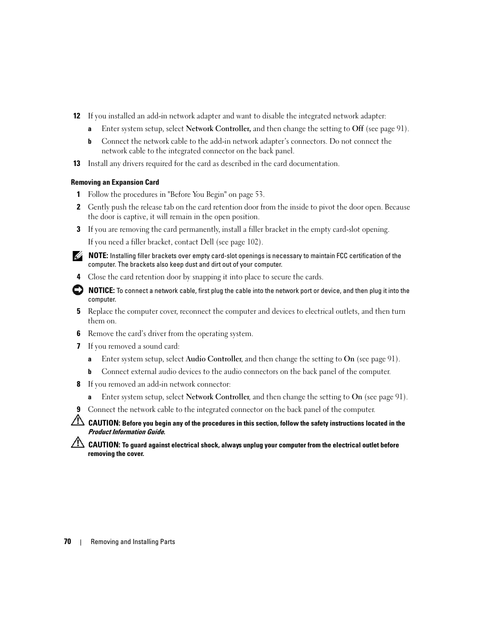 Dell Dimension 3100C User Manual | Page 70 / 134