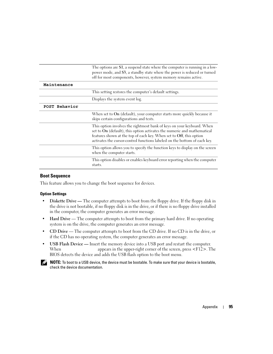 Boot sequence | Dell Dimension 3100C User Manual | Page 95 / 134