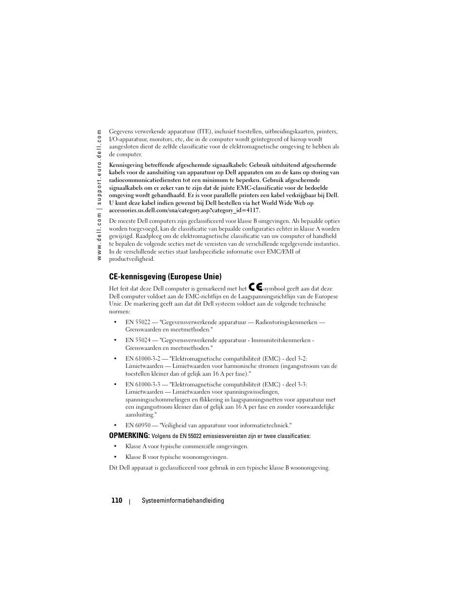 Ce-kennisgeving (europese unie) | Dell AXIM X3 User Manual | Page 112 / 366