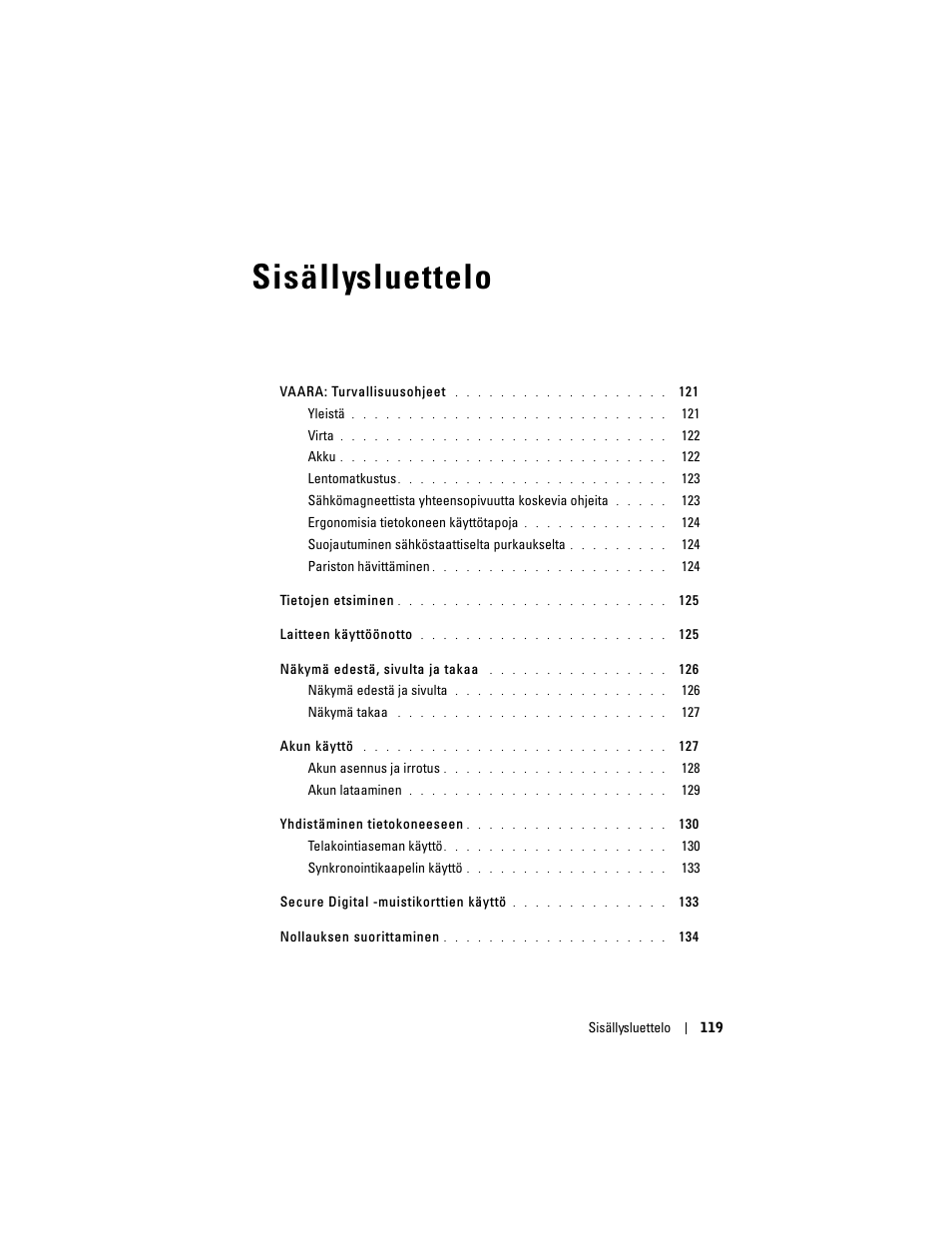 Sisällysluettelo | Dell AXIM X3 User Manual | Page 121 / 366