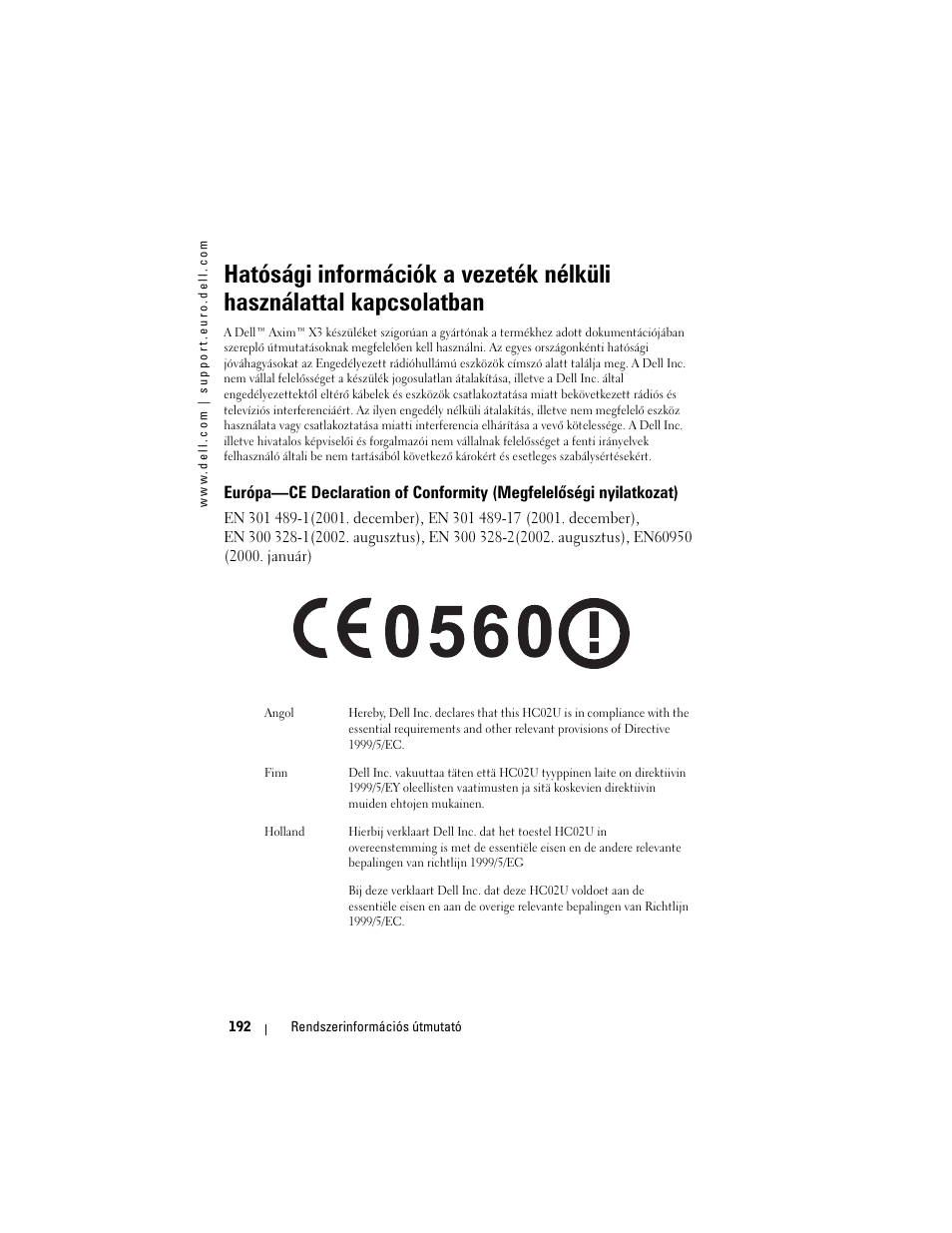 Dell AXIM X3 User Manual | Page 194 / 366