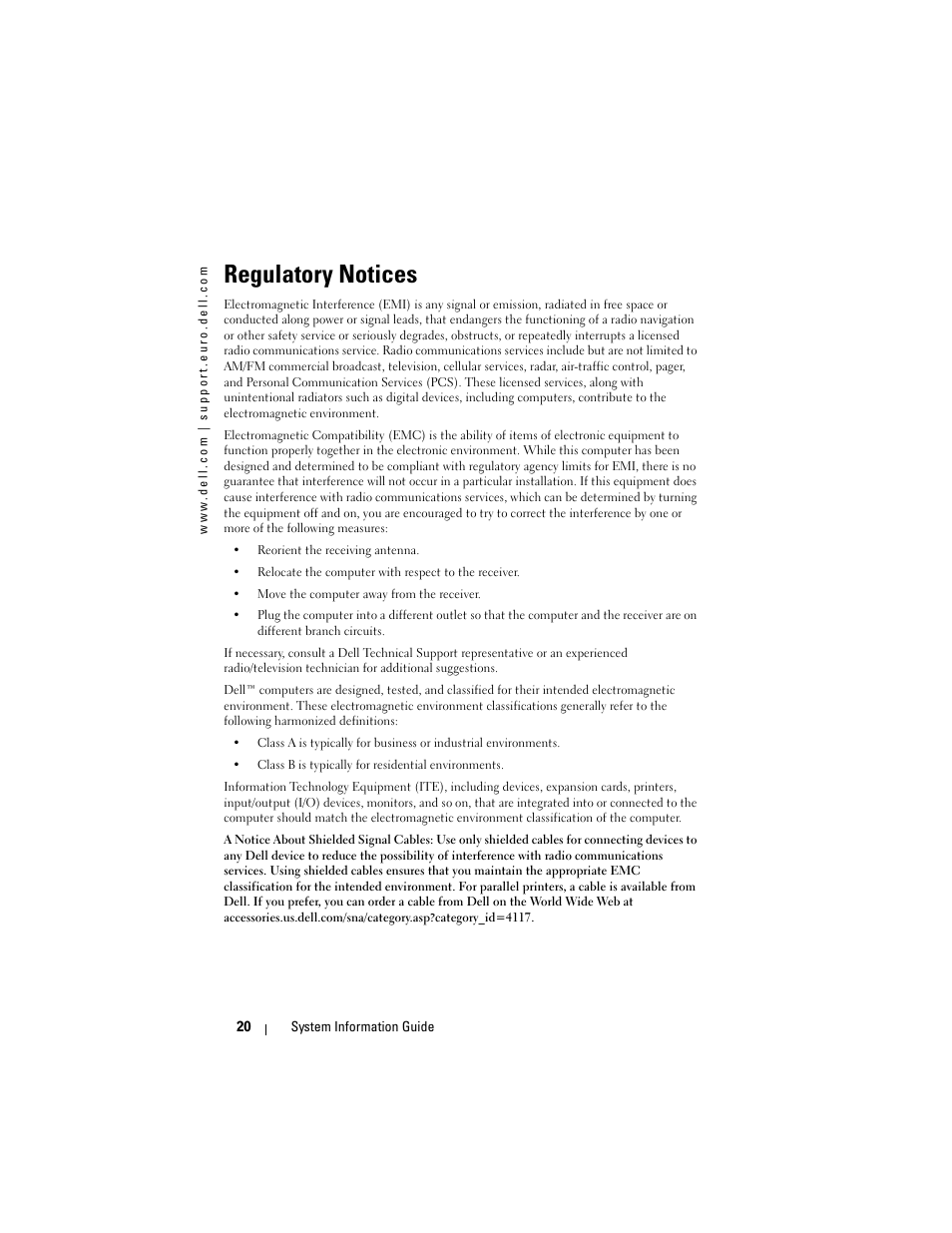 Regulatory notices | Dell AXIM X3 User Manual | Page 22 / 366