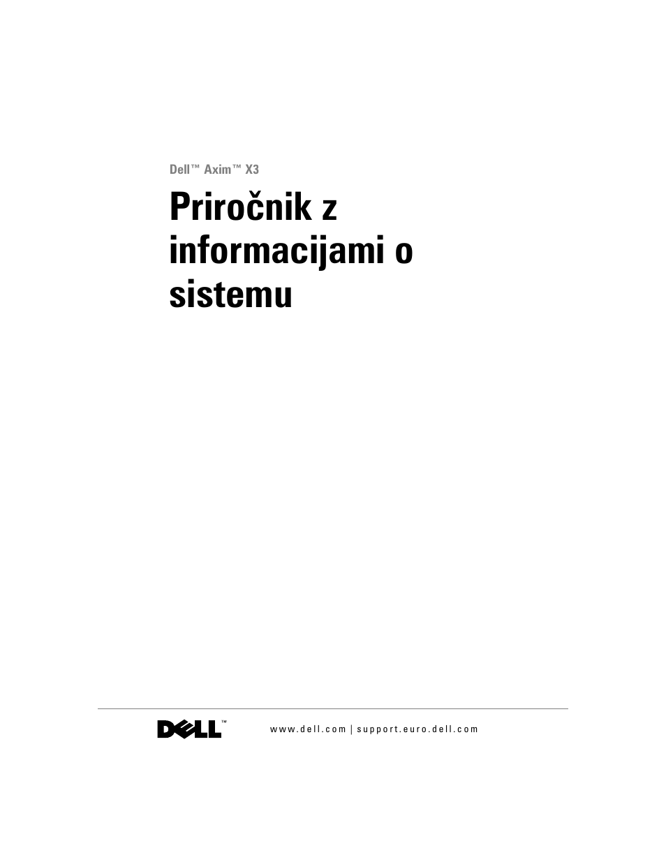 Priročnik z informacijami o sistemu | Dell AXIM X3 User Manual | Page 283 / 366