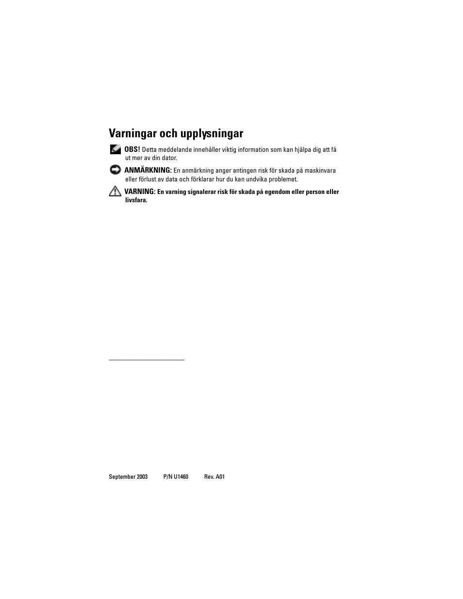 Varningar och upplysningar | Dell AXIM X3 User Manual | Page 310 / 366