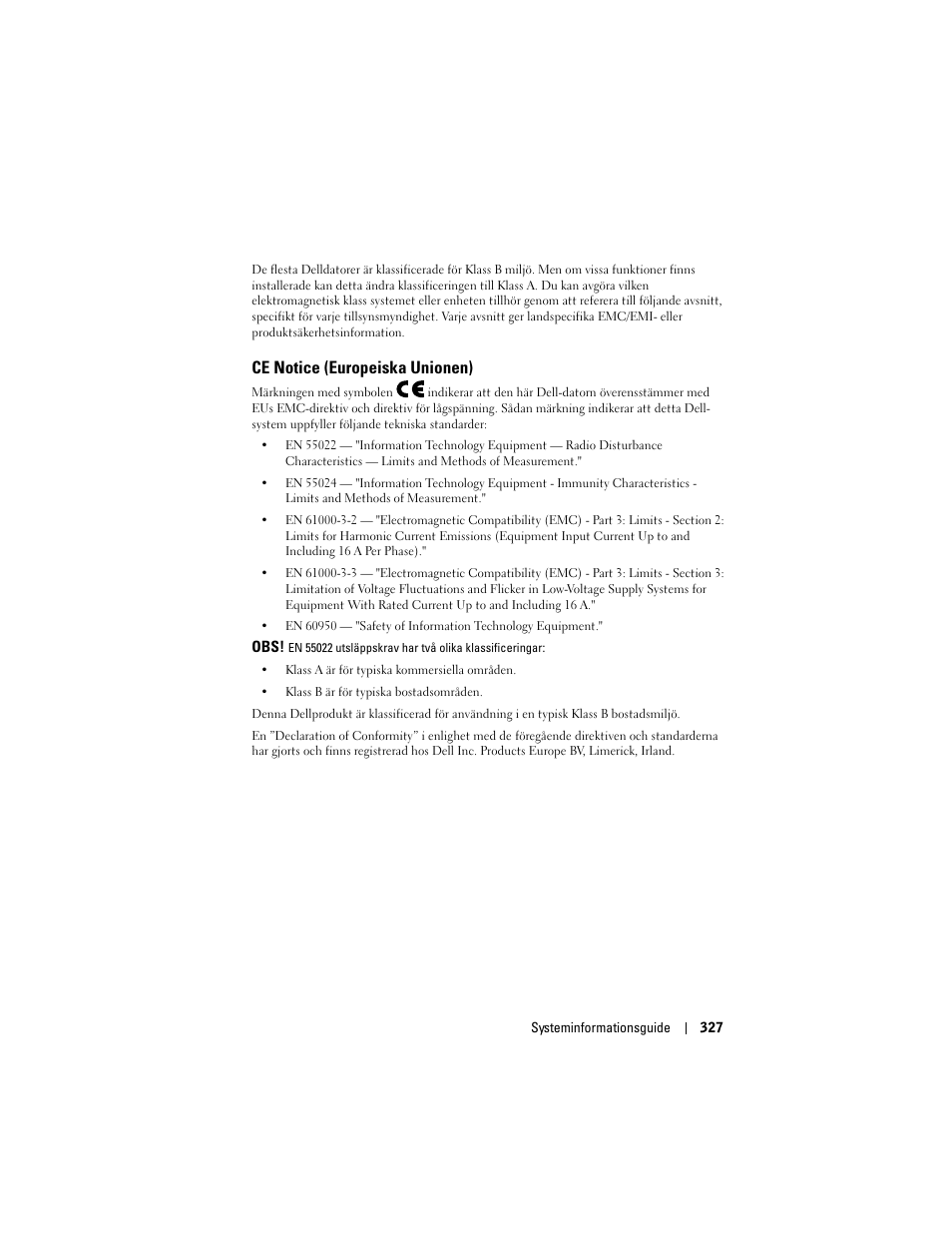 Ce notice (europeiska unionen) | Dell AXIM X3 User Manual | Page 329 / 366