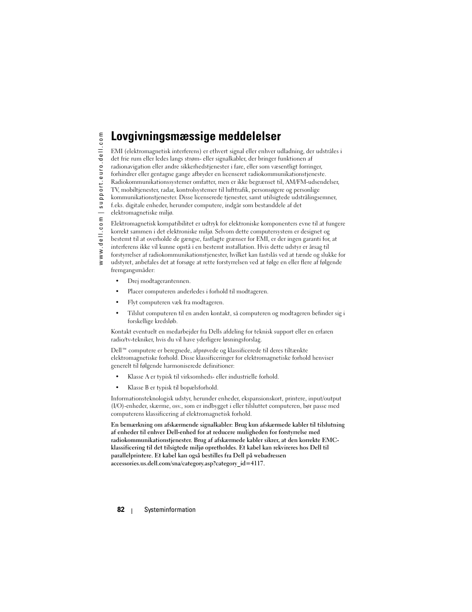 Lovgivningsmæssige meddelelser | Dell AXIM X3 User Manual | Page 84 / 366