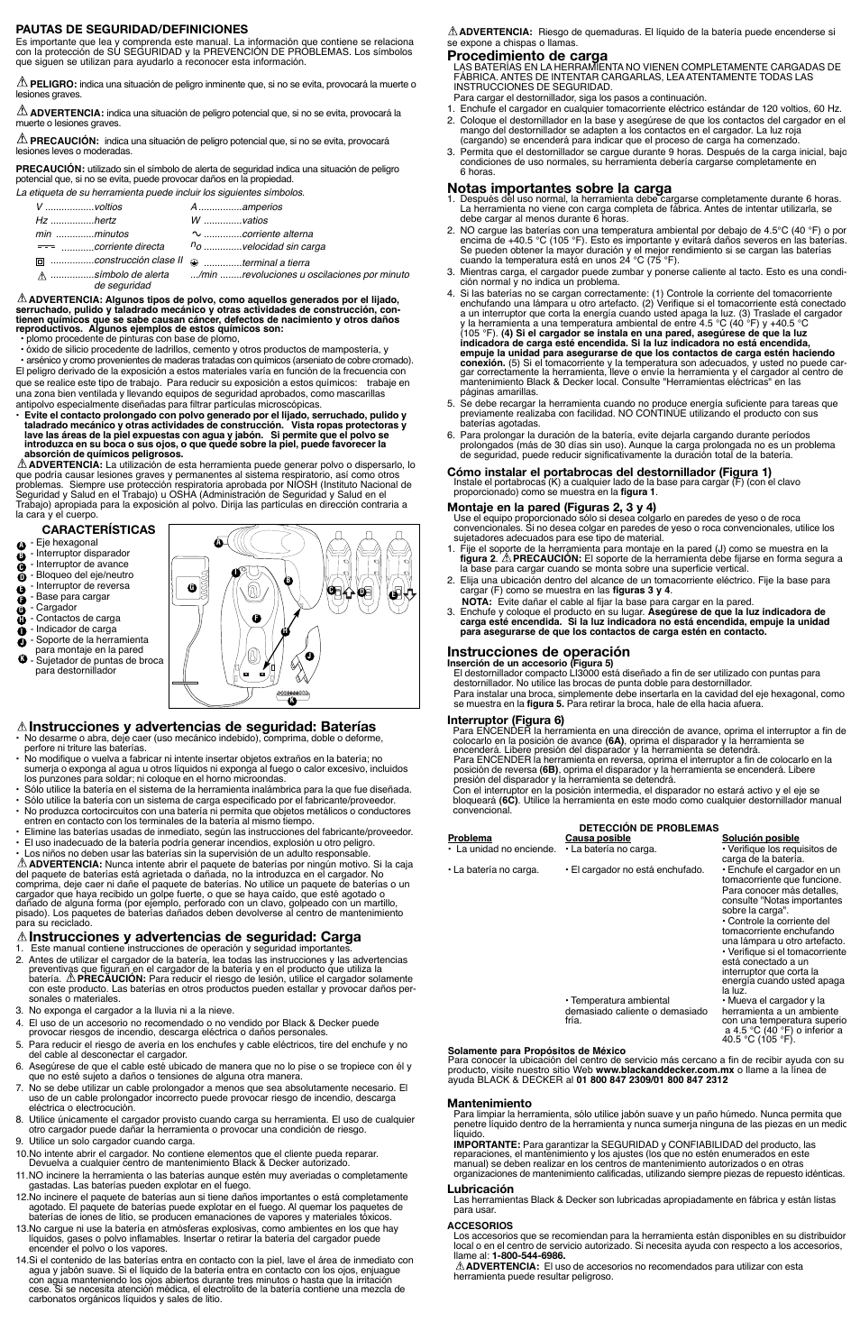Instrucciones y advertencias de seguridad: carga, Procedimiento de carga, Notas importantes sobre la carga | Instrucciones de operación | Black & Decker 90556291 User Manual | Page 5 / 6