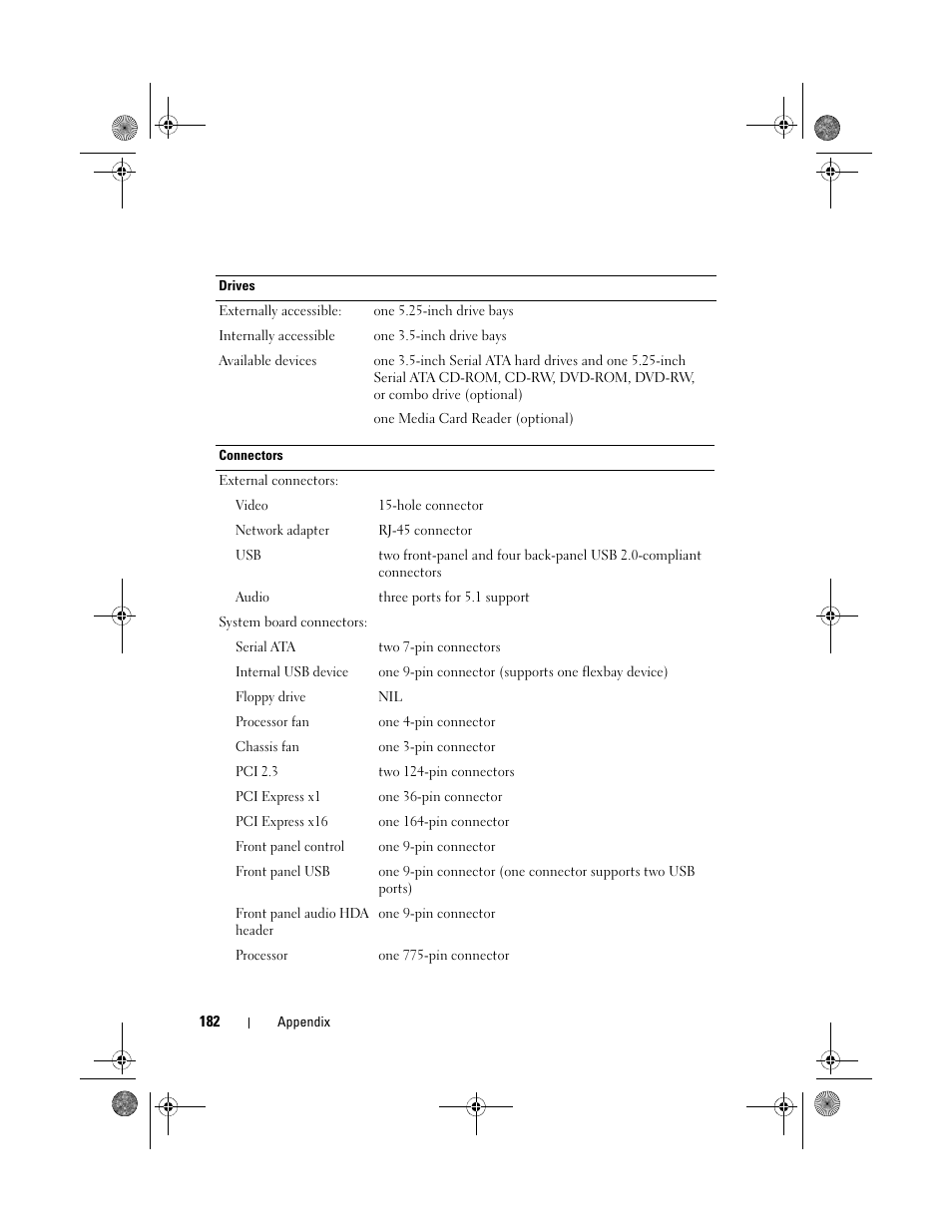 Dell Inspiron 530s (Mid 2007) User Manual | Page 182 / 222