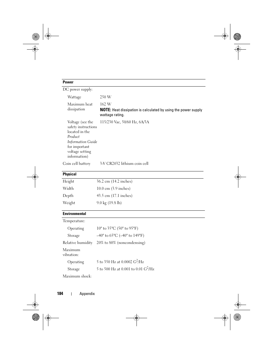 Dell Inspiron 530s (Mid 2007) User Manual | Page 184 / 222