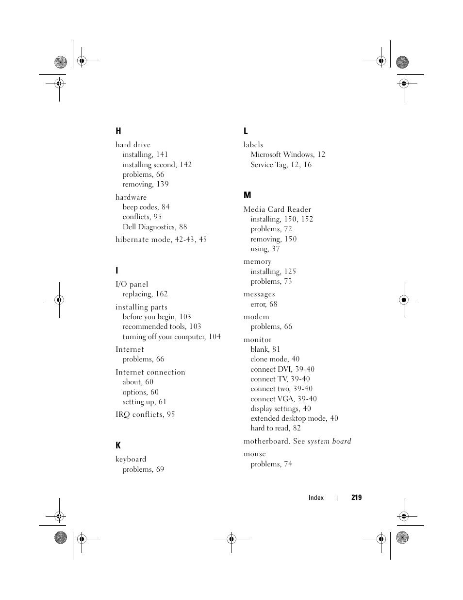 Dell Inspiron 530s (Mid 2007) User Manual | Page 219 / 222