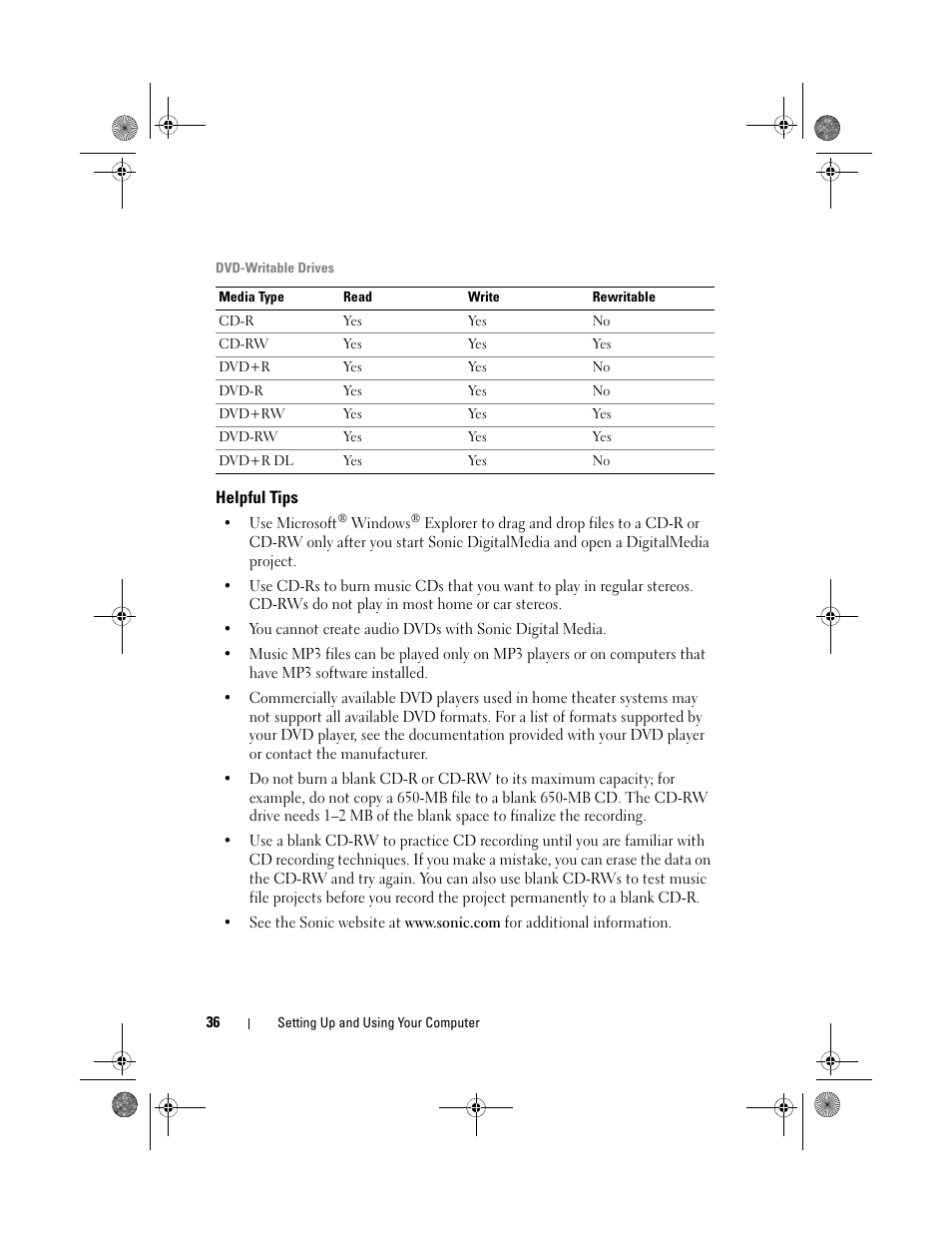 Helpful tips | Dell Inspiron 530s (Mid 2007) User Manual | Page 36 / 222