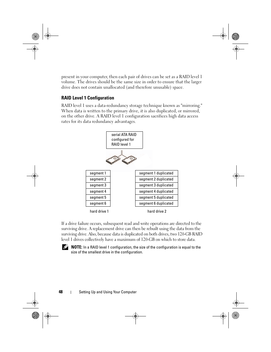 Raid level 1 configuration | Dell Inspiron 530s (Mid 2007) User Manual | Page 48 / 222