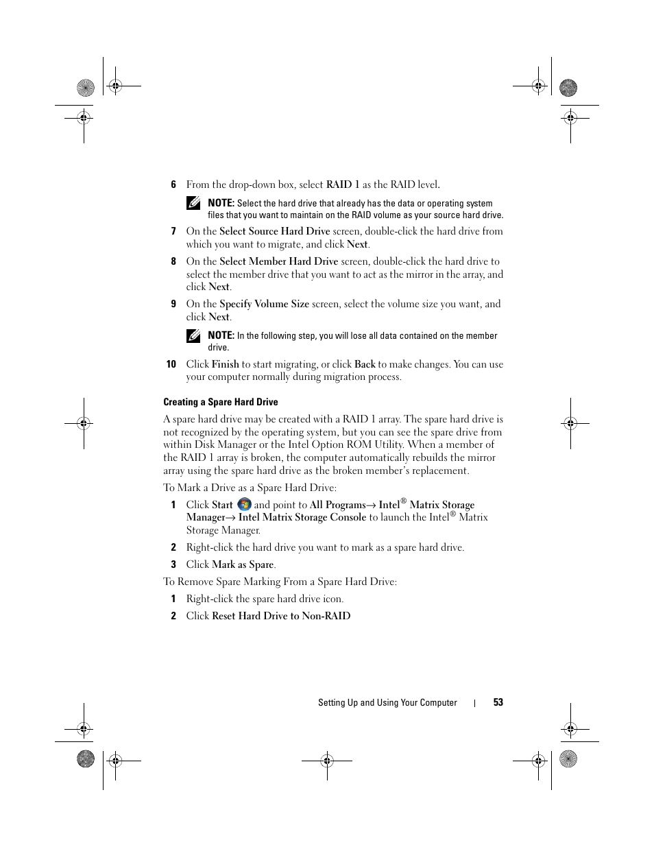 Creating a spare hard drive | Dell Inspiron 530s (Mid 2007) User Manual | Page 53 / 222