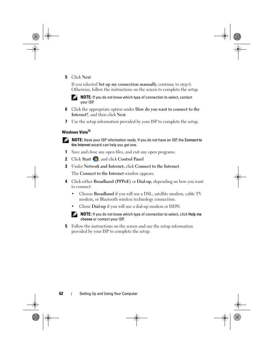 Windows vista | Dell Inspiron 530s (Mid 2007) User Manual | Page 62 / 222