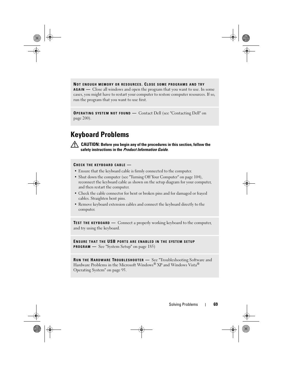 Keyboard problems | Dell Inspiron 530s (Mid 2007) User Manual | Page 69 / 222