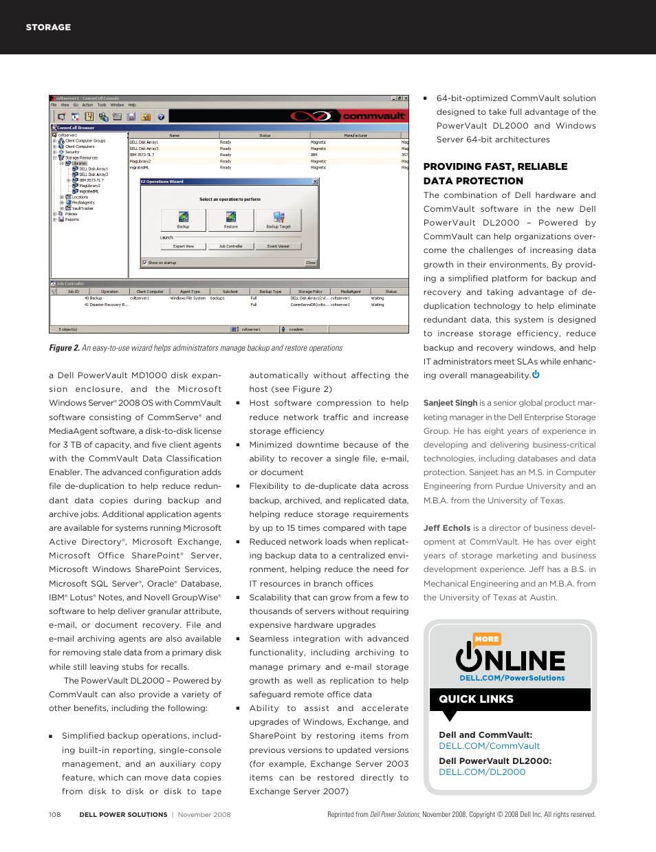 Quick links, Providing fast, reliable data protection | Dell PowerVault DL2100 User Manual | Page 3 / 3