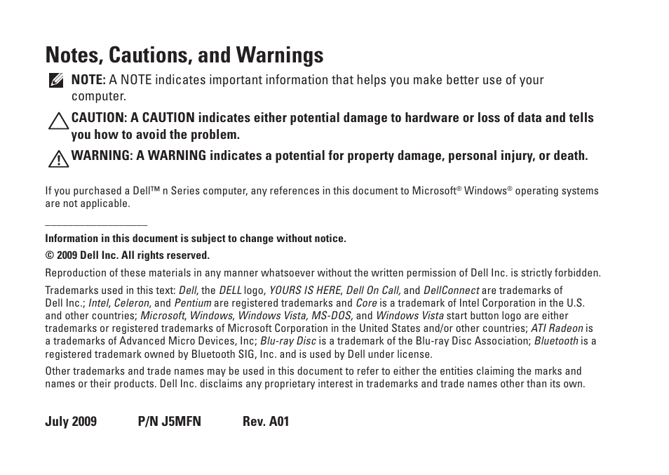 Dell Inspiron 1750 (Mid 2009) User Manual | Page 4 / 84