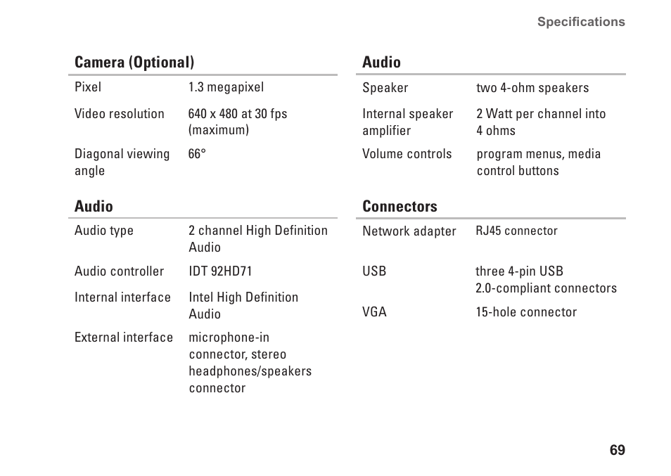 Dell Inspiron 1750 (Mid 2009) User Manual | Page 71 / 84